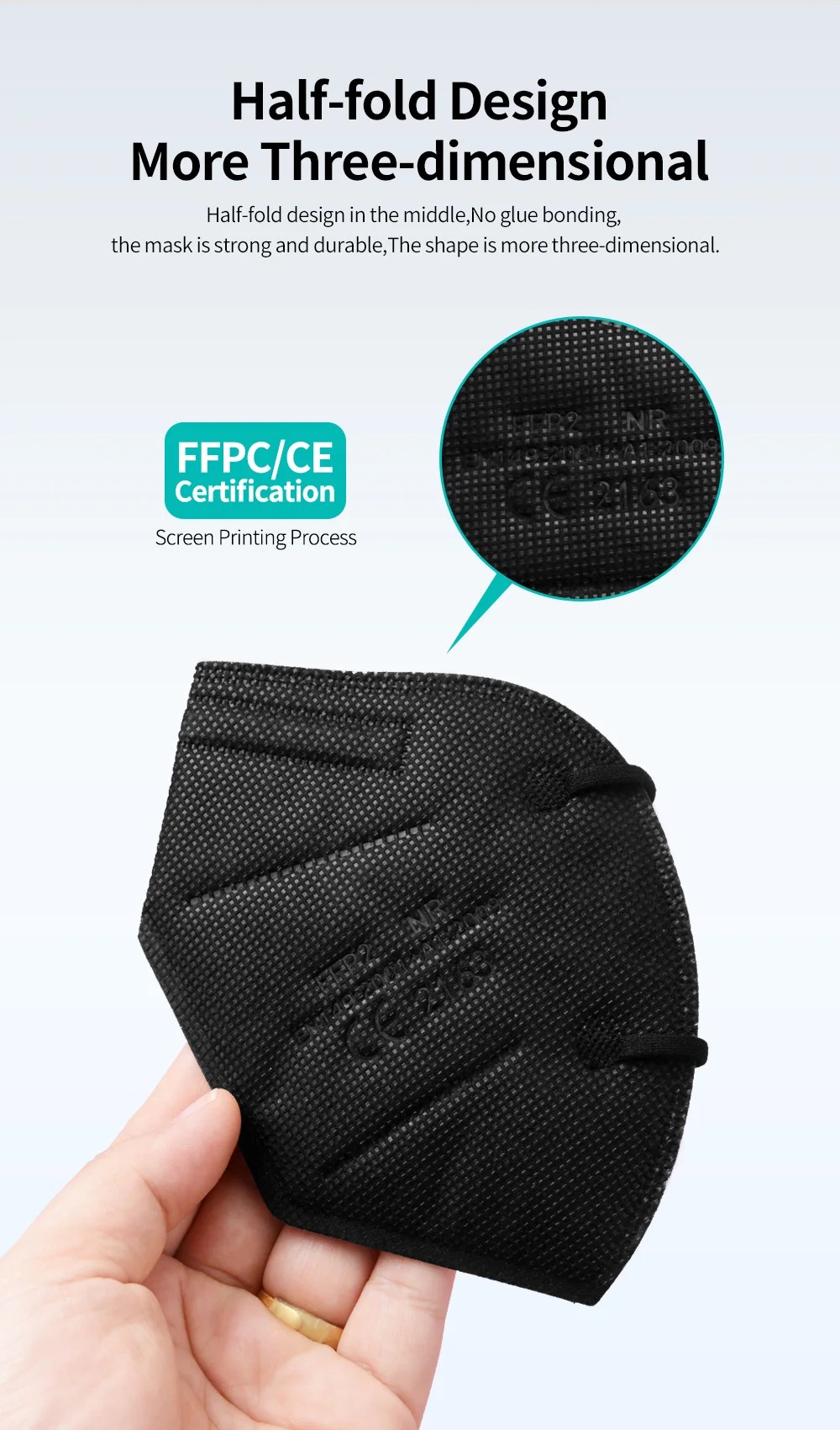 5Layer FFP2 Masks CE Approve K - Black Face Mask Pack review and price