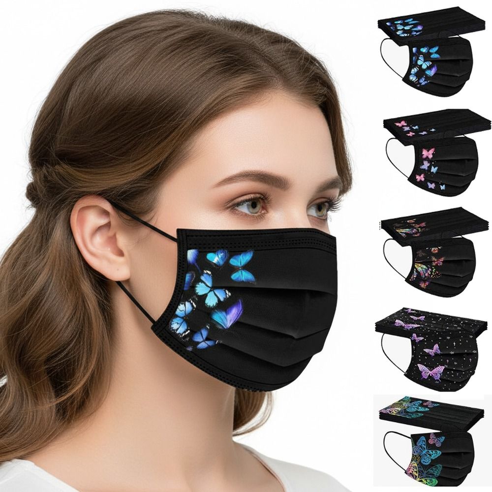 10pcs Colorful Butterfly Print - Cloth Face Mask Washable review and price