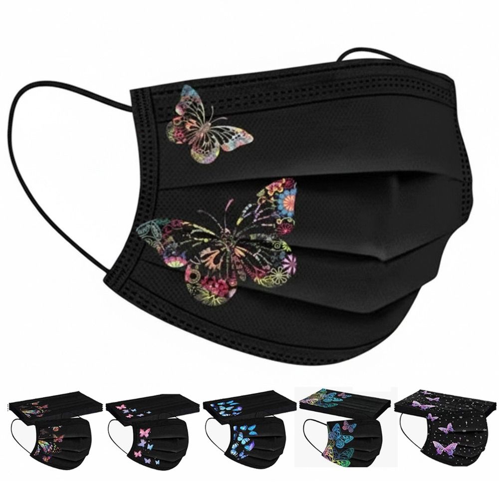 10pcs Colorful Butterfly Print - Cloth Face Mask Washable review and price