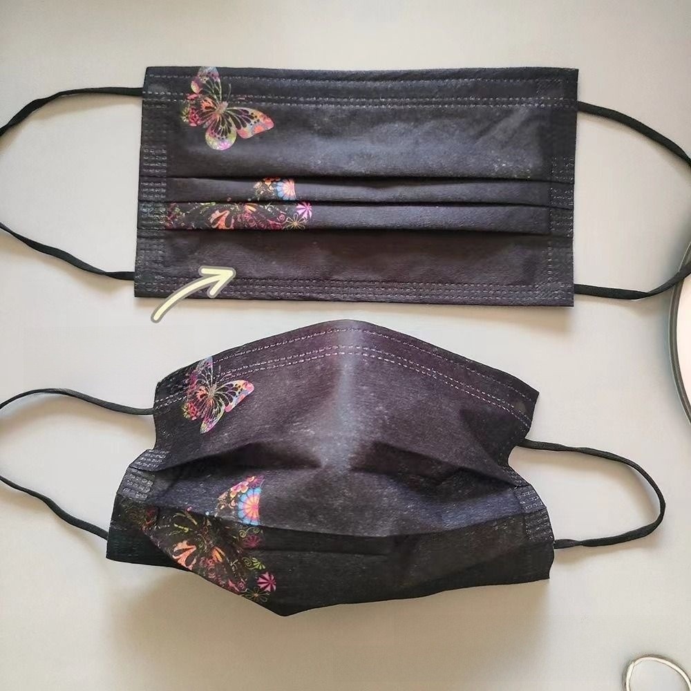 10pcs Colorful Butterfly Print - Cloth Face Mask Washable review and price